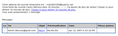 10minutesmail1 Attention, cette adresse courriel s’autodétruira dans 10 minutes!