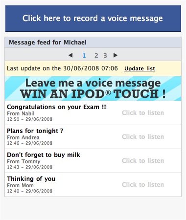 cast facebook Wag Cast, le widget du commentaire audio