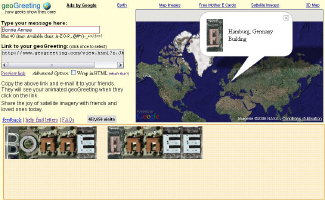 bonne Geogreeting, créez une carte de souhaits en utilisant Google Earth! 