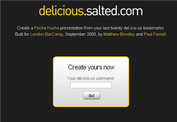 delicioussalted delicious.salted.com: créez un diaporama avec vos signets del.icio.us