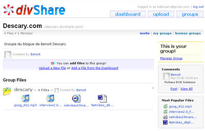 divsharegroup Partage de fichiers en ligne, du nouveau chez Box.net et DivShare