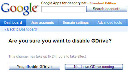 gdrive Un écran de GDrive apparaît sur Google Apps