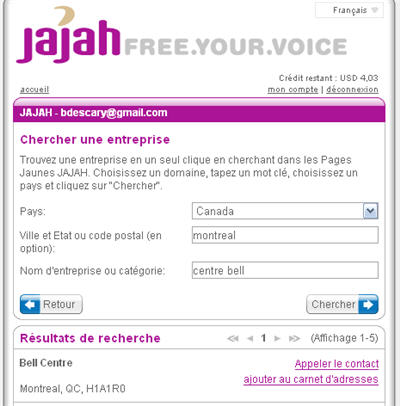 jajahjaune Jajah offre les Pages Jaunes globales gratuites!