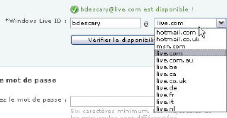 liveadd Obtenez une adresse Live.com!