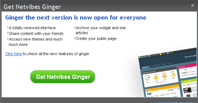 netvibes ouvert Netvibes Ginger ouvert à tous!