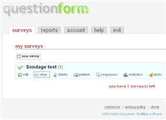 questionform1 questionform le sondage en version Web2.0