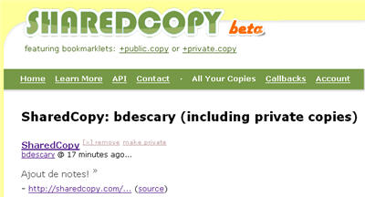 sharedcopy2 SharedCopy, un nouveau service d’annotation de sites Web et signets sociaux