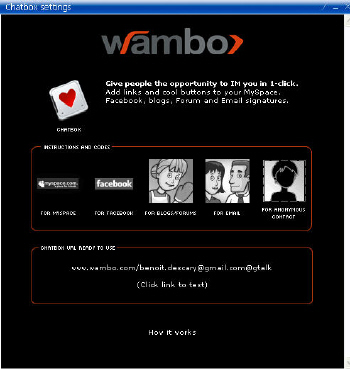 wambochatbox Wambo crée le Chatbox et du coup, vous pouvez chatter de partout!