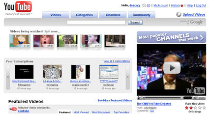 youtubegoogle3 YouTube s’arrime à votre compte GMail et revampe sa page d’accueil