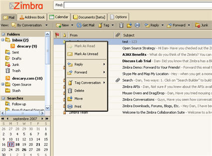 zimbra1 Yahoo achète Zimbra et du coup, devient un concurrent de Google Apps