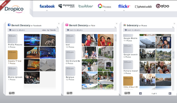 dropico Dropico: copiez et déplacez vos photos dun réseau social à lautre