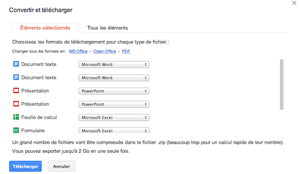 google drive exporter documents Google Drive: compressez et exportez plusieurs documents au format zip