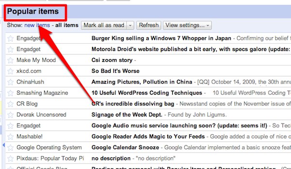 google reader 3 Google Reader trie vos flux selon vos habitudes de lecture