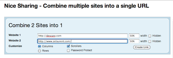 nice-sharing nice sharing Nice Sharing: partagez deux sites Web sur un même lien!