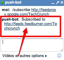 push-bot push bot Suivez vos blogues favoris en temps réel sur GTalk ou Jabber