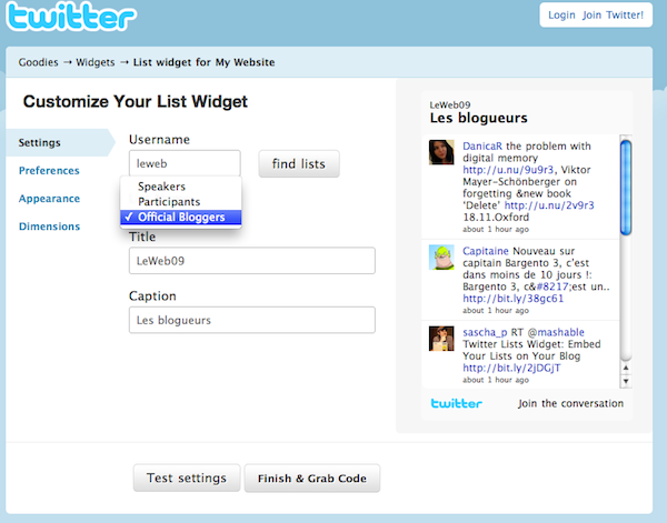 twitter-widget-liste twitter widget liste Twitter: créez des widgets qui utilisent la fonction Liste