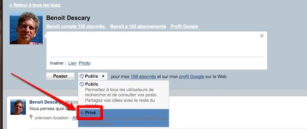 buzz-prive buzz prive1 8 astuces pour Google Buzz