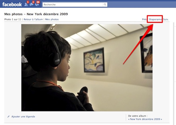 facebook-diaporama facebook diaporama Facebook : ajoutez la fonctionnalité diaporama à vos albums photo