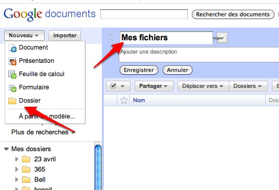 mes fichiers Comment utiliser Google Documents pour transférer de 
gros fichiers