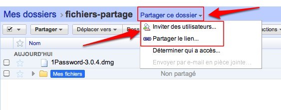 partage dossiers1 Comment utiliser Google Documents pour 
transférer de gros fichiers
