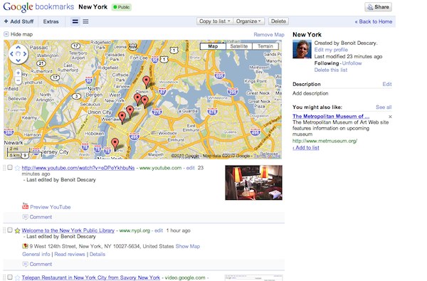 google-bookmarks-1 google bookmarks 1 Google Bookmarks propose la création et le partage de listes