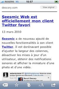 instapaper iphone Instapaper permet lajout de contenu par mail