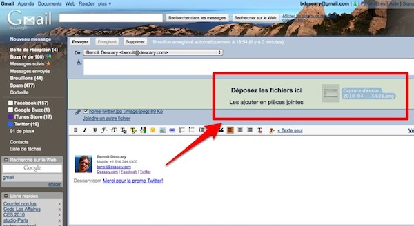 glisser-deposer-gmail gmail glisser deposer piece jointe Gmail: 10 nouvelles fonctionnalités que vous ne connaissez peut être pas