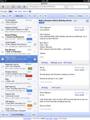ipad gmail Petit guide de survie du iPad