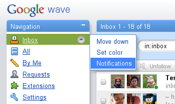 NotificationsMenu Google Wave est ouvert à tous [#io2010]