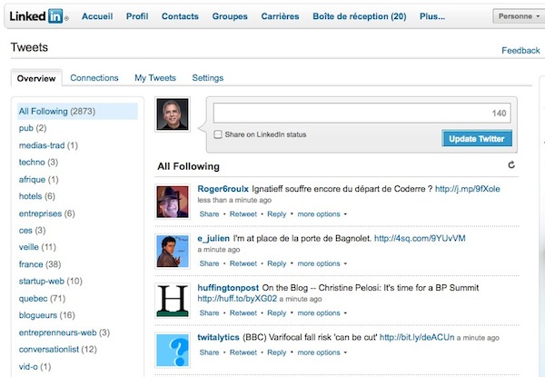 linkedin-client-twitter linkedin client twitter Linkedin se transforme en client Twitter