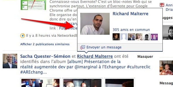 facebook cartes Facebook lance sa version des Hovercards 