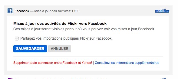 flickr fb 1 Liez votre compte Flickr à Facebook
