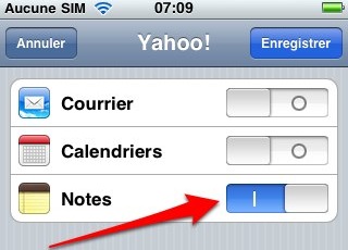 comment synchroniser l’application Notes avec Gmail et Yahoo Mail