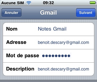 comment synchroniser l’application Notes avec Gmail et Yahoo Mail