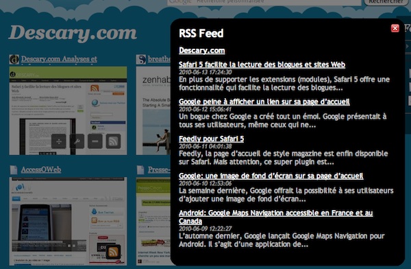sitehoover 1 Sitehoover, une page daccueil qui met de l’avant vos sites Web favoris