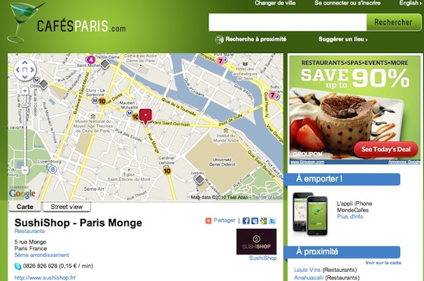 mondecafes 2 MondeCafés pour iPhone, trouve les restos près de chez vous