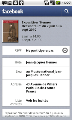 fb android event Facebook offre enfin une application Android intéressante