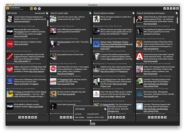 frontpage streaming TweetDeck et le Temps réel