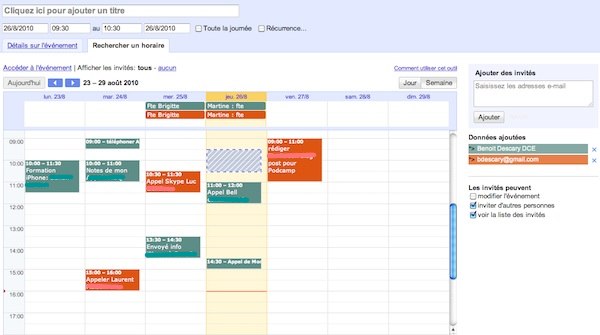google-agenda-horaire google agenda horaire Google Agenda allège son interface et vous permet de trouver un horaire commun