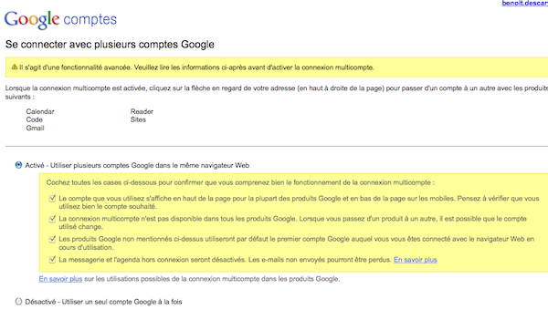 connectez vous simultanément sur plusieurs comptes Gmail