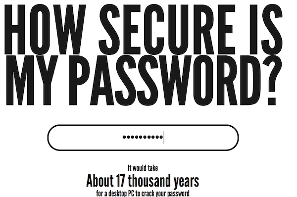 howsecureismypassword howsecureismypassword Vérifiez si votre mot de passe est sécuritaire