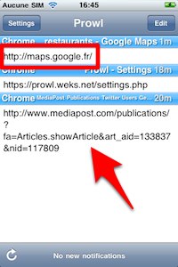 prowl iphone Pousser une URL depuis votre navigateur vers votre iPhone