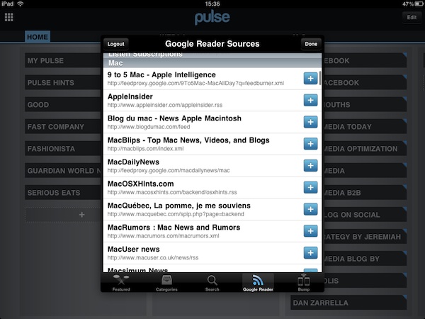 pulse-1 pulse 1 Pulse 2.0 un lecteur RSS visuel pour votre iPad