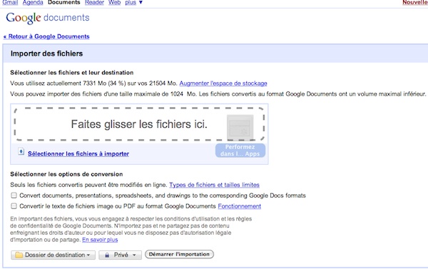 glisser-deposes-google-documents glisser deposes google documents Google Documents: Glisser déposer vos documents pour les téléverser