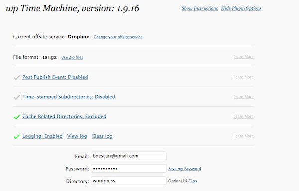 wptimemachine wptimemachine Wordpress: utilisez Dropbox pour sauvegarder votre blogue