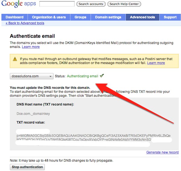dkim google apps Google Apps ajoute la norme dauthentification DKIM