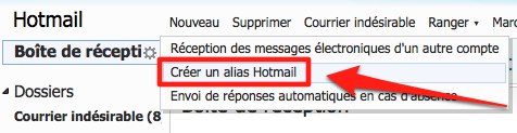 alias hotmail Hotmail offre la possibilité de créer des alias d’adresse e mail