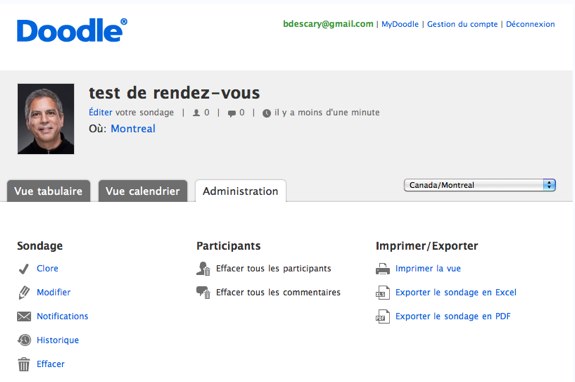 doodle admin Doodle, nouveau look et meilleure intégration des fonctionnalités