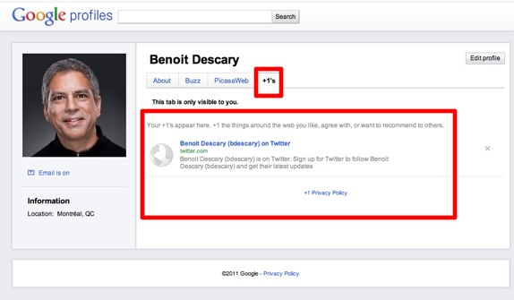 google profile plus un Google plus un (+1), une excellente idée qui sera sans doute un échec