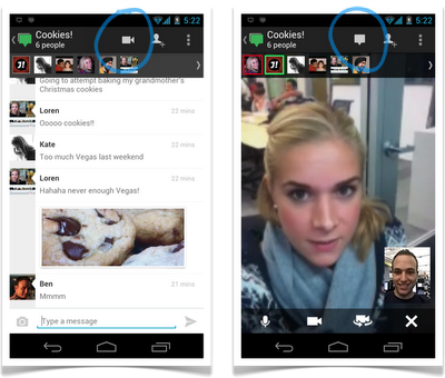 hangouts from messenger hangouts from messenger Google+ : les vidéo bulles, de plus en plus au coeur de la stratégie de Google